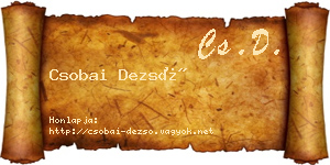 Csobai Dezső névjegykártya