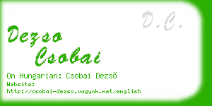 dezso csobai business card