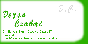 dezso csobai business card